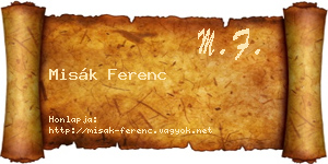 Misák Ferenc névjegykártya